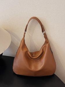 Damen Große Kapazität Lychee Textur PU Leder Hobo Schultertasche Vintage Minimalistische Einfarbige Commuter Tote Bag Für Täglich