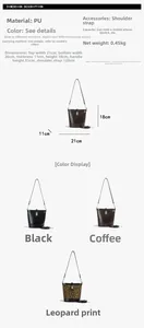 Detailed dimensions and side-by-side color variants of the vintage PU bucket handbag