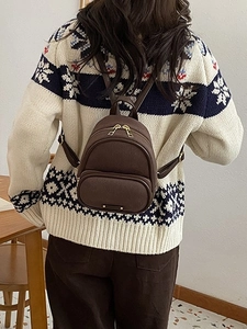 Mini Sac à Dos Vintage Pour Femmes Mode Daim Cuir Synthétique Petit Sac Bandoulière Voyage Automne Hiver Décontracté Sac de Jour Multifonctionnel