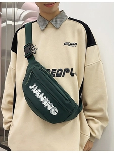 Casual Nylon Chest Bag Letter Print Waist Bag Sporty Crossbody Bag For Men Women Streetwear Fashion Fanny Pack Travel Bag