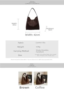 Detailed dimension guide for the brown leopard print suede tote bag with measurements