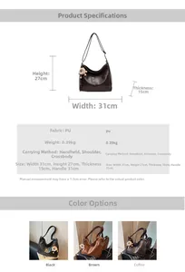 Detailed size and dimension chart for the large retro vintage tote bag for women