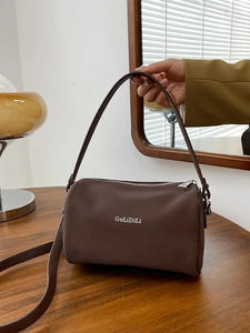 Sac à Épaule Femme en Cuir PU Sac Bandoulière Cylindrique Pour Trajet Quotidien Mode Minimaliste Sac à Main Traversin