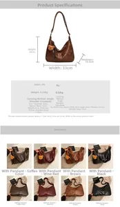 Detailed size specifications for retro moon bag with dimensions and color options