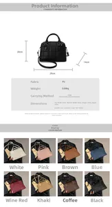 Detailed size chart and multi-color options for the quilted PU leather shell tote bag