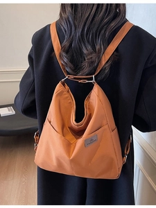 Women Large Capacity Canvas Backpack Fashion Casual Shoulder Bag Minimalist Solid Color Multi Pocket Travel Crossbody Bag