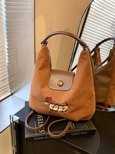 Zaino in Velluto a Coste Rétro da Donna Borsa a Tracolla di Grande Capacità Ricamo Bassotto Hot Dog Borsa Hobo per Scuola Viaggio Casual