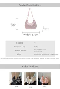 Detailed size and weight specs for the lightweight fabric tote bag in various colors