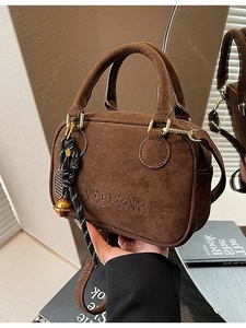 Bolso Bandolera de Cuero PU Esmerilado Vintage Para Mujer Bolso de Mano Retro Con Grabado de Letras Diseño de Nicho Bolso de Hombro