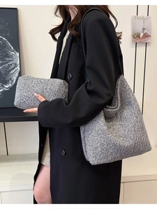 Borsa Tote da Donna in Peluche con Stampa Leopardata Grande Capacità Borsa a Tracolla Sottobraccio Con Tasca a Cerniera per Autunno Inverno