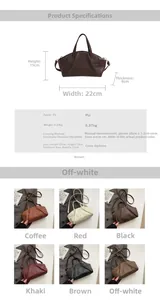 Detailed size specifications and color selection for the French pleated hobo shell bag