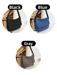 Comparaison détaillée des sacs bandoulière en toile en noir, bleu marine et gris