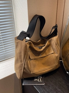 Große Kapazität Canvas Umhängetasche Damen Koreanischer Stil Lässige Tote Schultertasche Kontrastnähte Student Alltag Messenger Bag