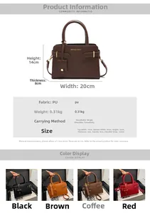 Dimensions détaillées du sac bandoulière rétro en cuir PU avec logo et métal