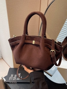 Vintage Matte PU Leder Große Tragetasche Für Damen Retro Schulter Umhängetasche Mit Verstellbarem Riemen Gold Schnalle Handtasche