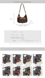 Guide des tailles détaillé et options de couleurs pour le sac à bandoulière en PU