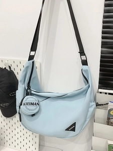 Casual Nylon Large Capacity Crossbody Bag For Women Trendy Dumpling Messenger Bag With Small Round Pouch Daily Streetwear Shoulder Bag