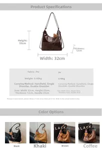 Spécifications de taille pour un sac fourre-tout en cuir PU polyvalent avec charm ours