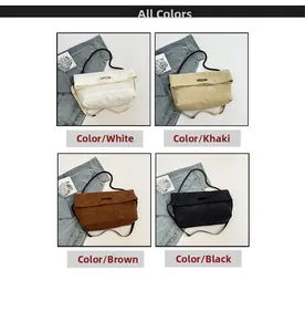 Corduroy tote bags in white, khaki, coffee, and black shown in a four-grid detail layout