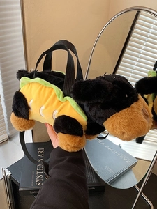 Creative Plush Sausage Dog Hot Dog Shape Crossbody Bag For Women Kids Cute Animal Cartoon Handbag Shoulder Bag Gift