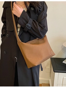 Grand Sac Hobo pour Femme Rétro en Cuir PU Sac Bandoulière Sac à Épaule pour Femmes Travail Quotidien Esthétique Minimaliste