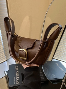 Borsa Hobo da Donna in Pelle PU di Grande Capacità Vintage Grana Litchi Borsa a Spalla Con Grande Fibbia Quadrata Dorata Borsa a Mano per Pendolarismo