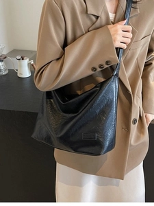 Borsa Hobo da Donna in Pelle PU Vintage Grande Capacità Tote Pieghettata Borsa a Tracolla Con Tracolla Regolabile Borsa a Mano Pendolare