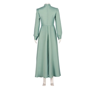 Muntgroene Sophie cosplay jurk met witte kanten kraag en een split aan de achterkant