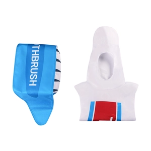 Grappig tandenborstel en tandpasta cosplay kostuum voor koppels en Halloween feesten