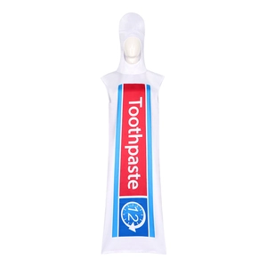 Grappig tandpastatube kostuum voor volwassenen voor Halloween cosplay en toneelvoorstelling