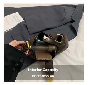 Detailed internal capacity of dark brown leather bag with space for daily items