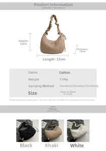 Detailed size chart and specifications for the quilted checkered tote bag in multiple colors