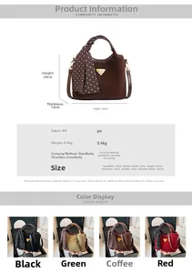 Dimensions détaillées et options de couleurs du sac seau élégant en cuir PU
