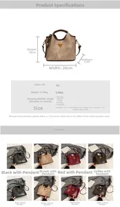Spécifications de taille et matrice de couleurs pour sacs seau en cuir PU rétro