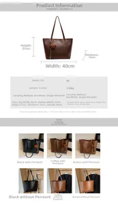Guide des dimensions et options de couleurs pour grand sac cabas en similicuir avec ours