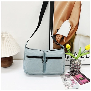 Women Casual Nylon Shoulder Bag Multi-Pocket Crossbody Bag Large Capacity Tote Bag Daily Commuter Handbag