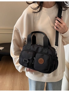 Women Fashion Multi-Pocket Nylon Crossbody Bag Large Capacity Water Repellent Handbag Shoulder Bag Casual Workwear Tote Bag