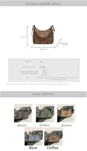 Detailed size specifications and color options for the high-capacity chain tote bag