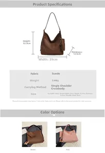 Detailed size specifications for frosted tote bag with large capacity and measurements