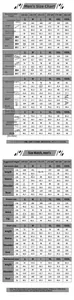 Detailed men's size chart for Alucard cosplay costume featuring metric and imperial units