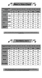 Detailed size chart for Adam cosplay costume including height and chest measurements