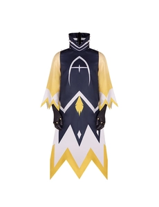 Detail view of the Adam cosplay costume robe with iconic white symbol and gold spikes