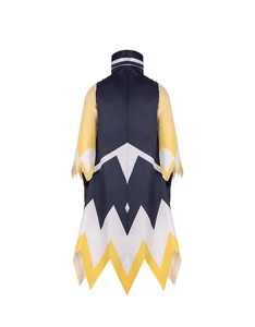 Back view of Zenitsu Agatsuma cosplay costume with zigzag hem and zipper closure