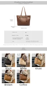 Detailed size chart for large tote bag with dimensions 40x28x11cm and material specs