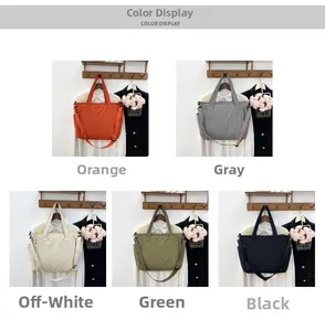 Gesteppte Nylon-Einkaufstaschen in den Farben Orange, Grau, Weiß, Grün und Schwarz