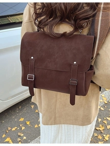 Mochila de Cuero PU Mate Vintage para Mujer Gran Capacidad Maletín Retro Doble Correa Bolso de Mano Escolar para Viajes Diarios