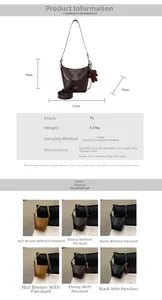 Detail guide showing dimensions, PU leather fabric, 0.37kg weight, and color options