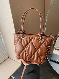 Sac Seau Matelassé pour Femme en Similicuir Souple Motif à Losanges Sac à Main Bandoulière Design Décontracté Chic