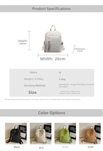 Detailed size parameters and color display of this durable canvas travel backpack