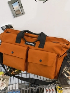 Women Large Capacity Nylon Tote Bag Multi Pocket Workwear Style Crossbody Bag Water Repellent Travel Handbag Shoulder Bag
